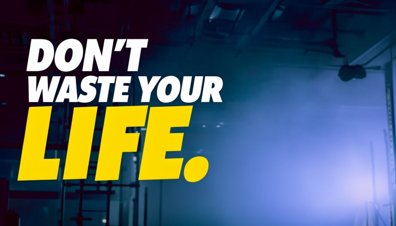Bold Motivational Don't Waste Your Life Gym Poster Social Media Post
