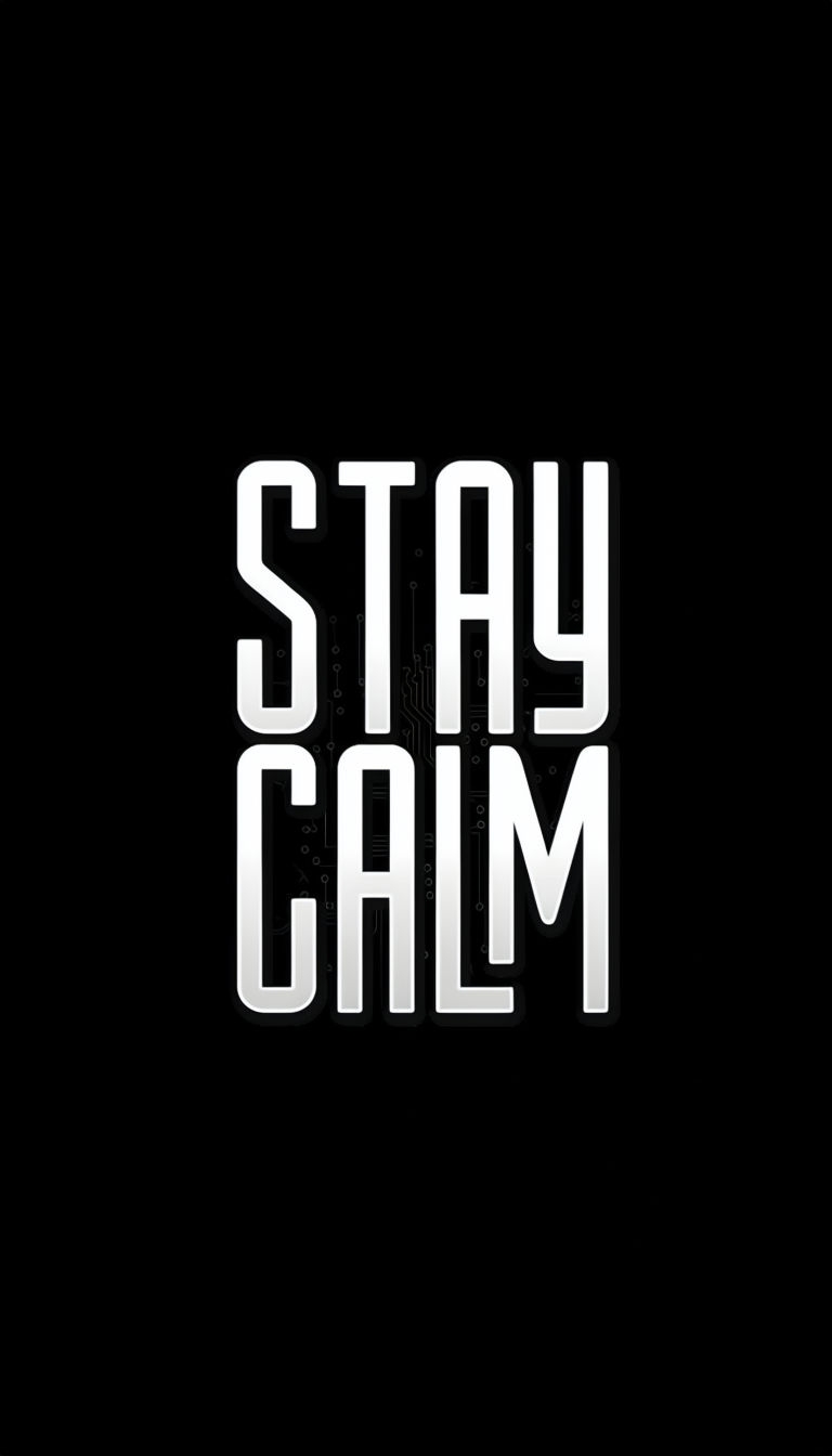 Minimalist Stay Calm Logo Design for Mobile Wallpaper