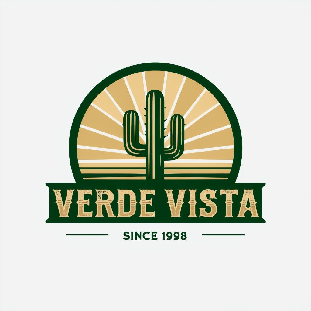 Vintage Verde Vista Cactus Logo Design for Hats