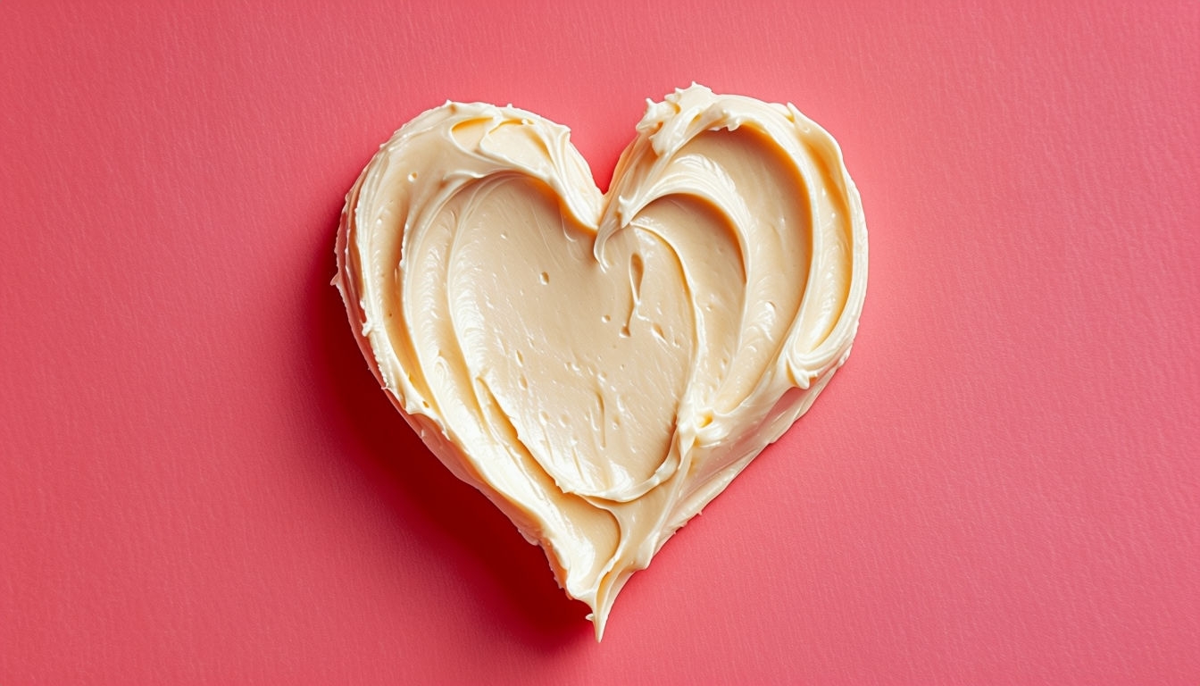 Creamy Heart Shape on Vibrant Coral Pink Background Virtual Backgrounds