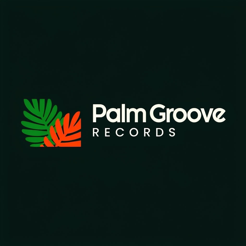 Palm Groove Records Tropical Logo Design with Minimalist Flair