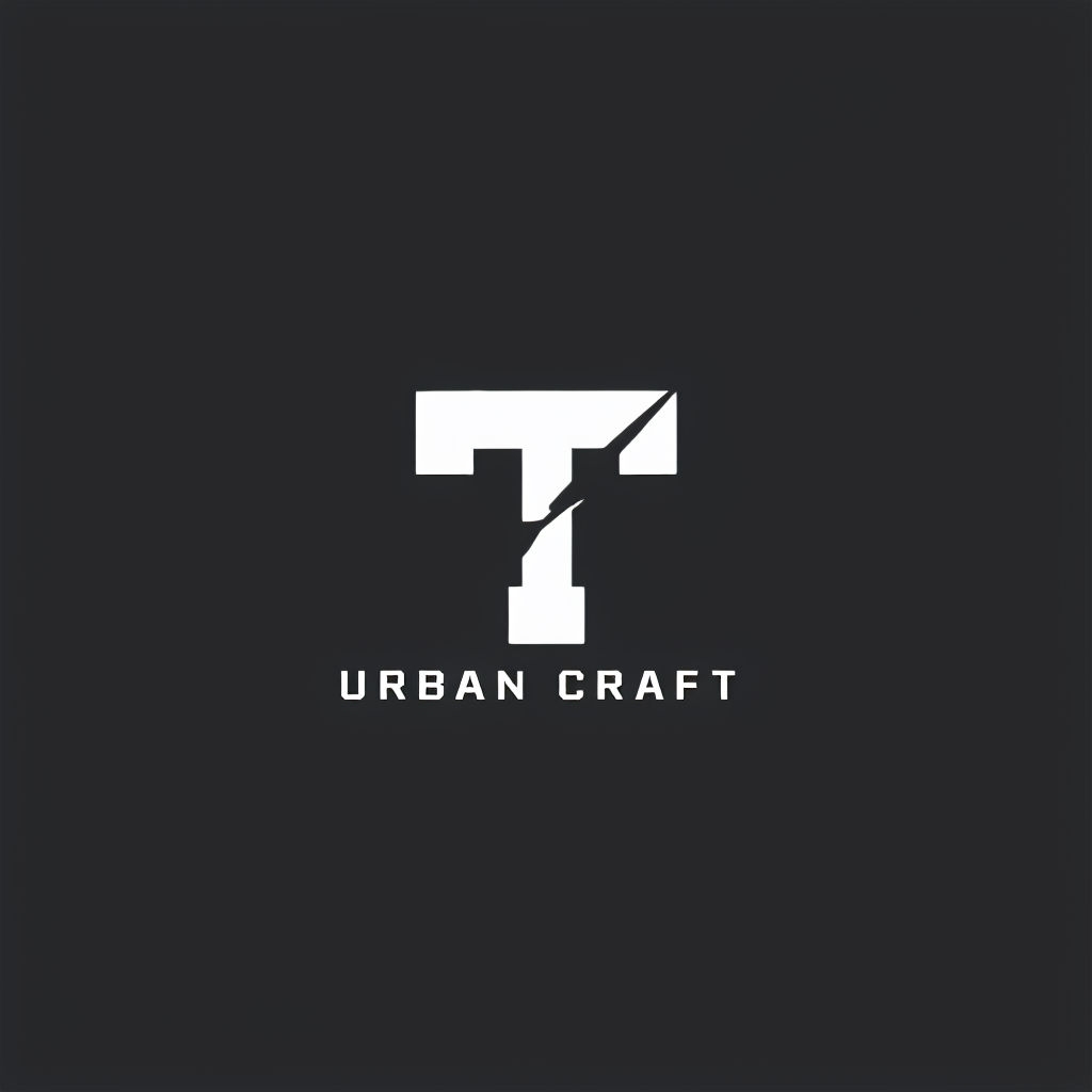 Modern Minimalist T Logo Design for Urban Craft Monogram