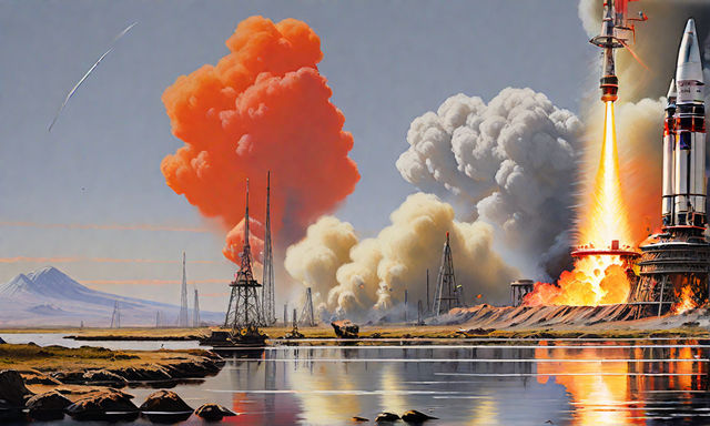 Apollo-era Saturn V rocket ignites its engines on the launch... by Jeff