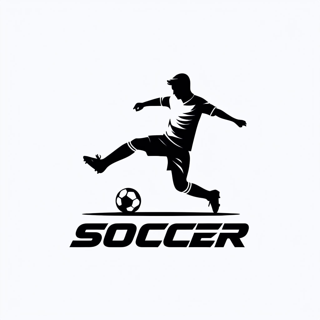 Minimalist Soccer Player Action Logo Design