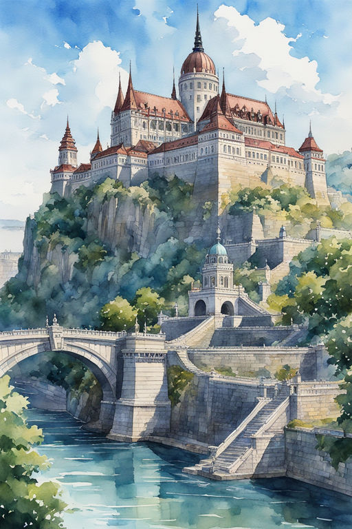 Buda castle budapest anime style by www.ura2008@mail.ru - Playground