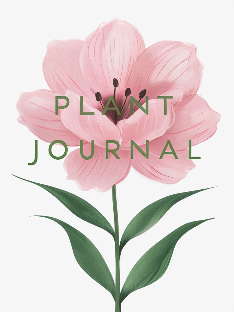 Serene Pink Flower with Plant Journal Text EBook Cover