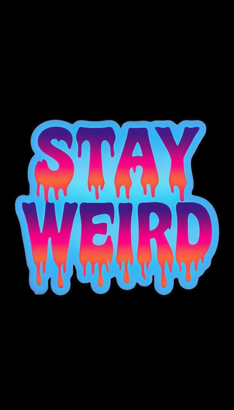Stay Weird Neon Gradient Text Design for Phone Case Cover