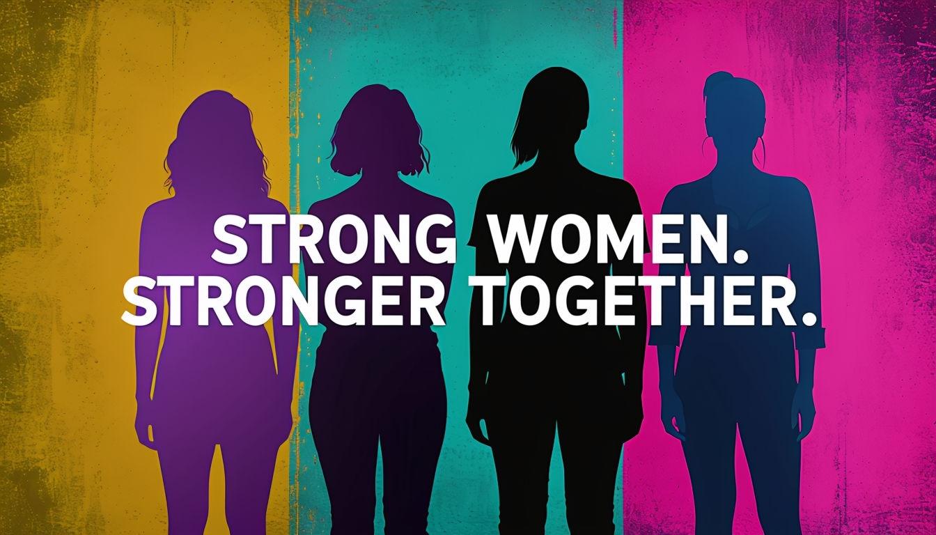 Empowering Strong Women Together Motivational Graphic Social Media Post