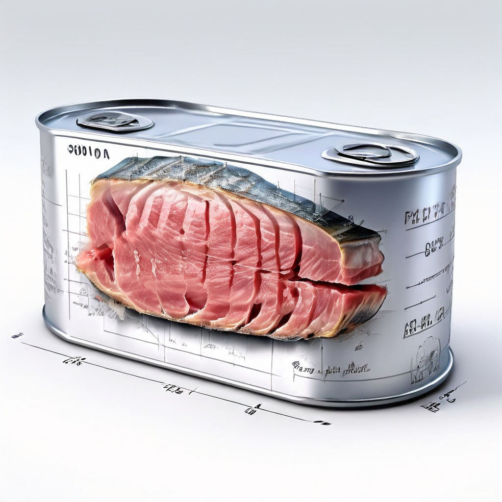 80gr tuna canned dimensions technical drawing xray image by Taha Yasin