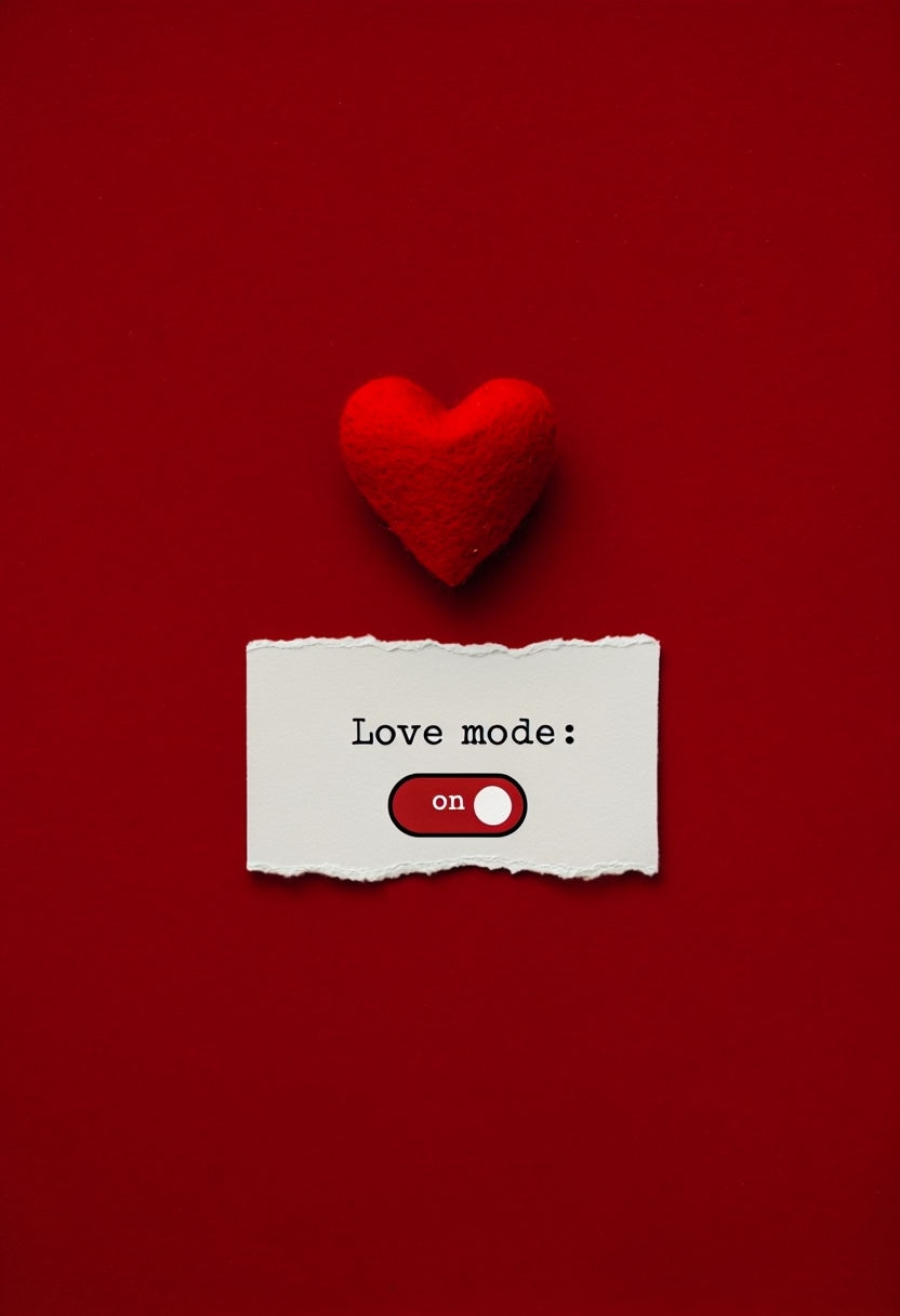 Love Mode Minimalist Red Heart Note Photo Social Media Post