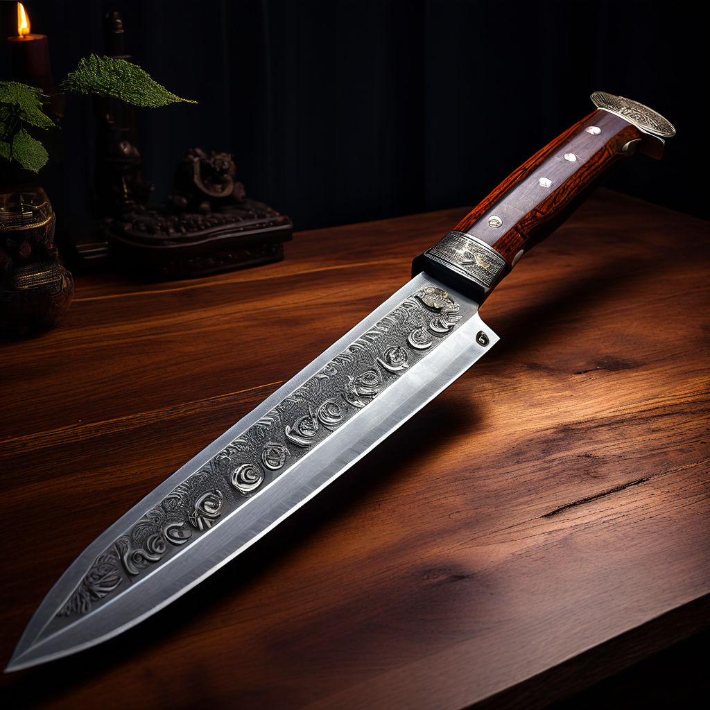 The most realistic looking machete seen on a mahogany table ... by ...