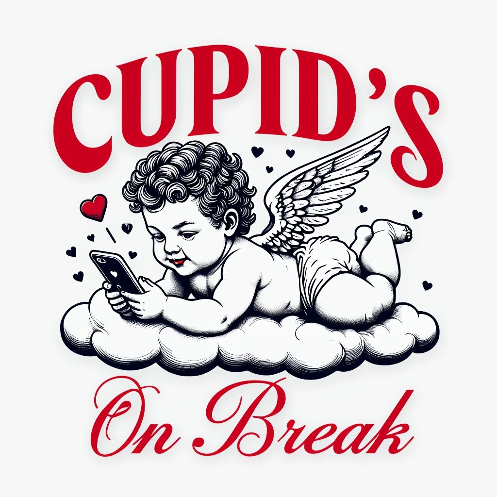 Cupid's On Break Digital Art Illustration Mug