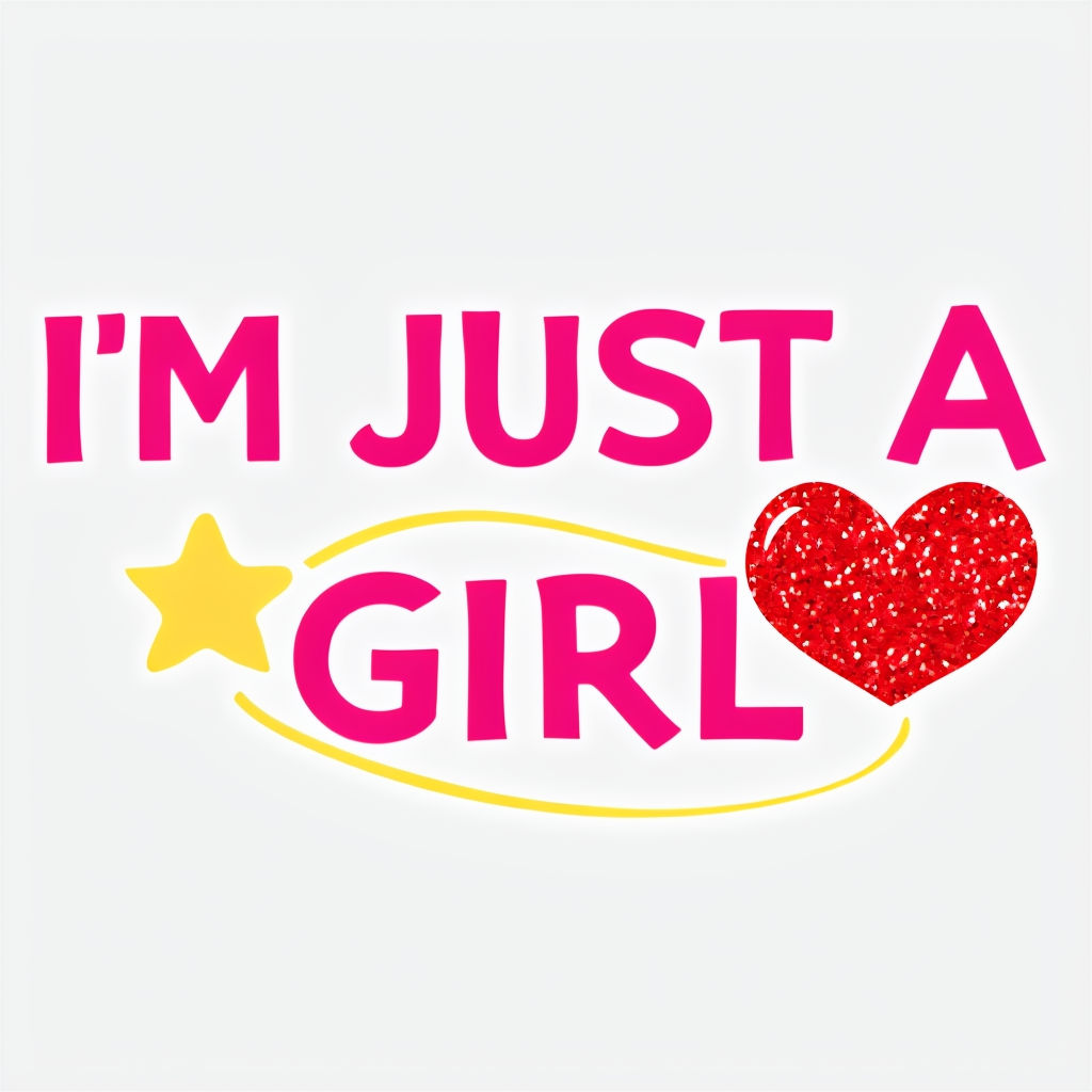 'I'M JUST A GIRL' Graphic with Cheerful Colors T-Shirt