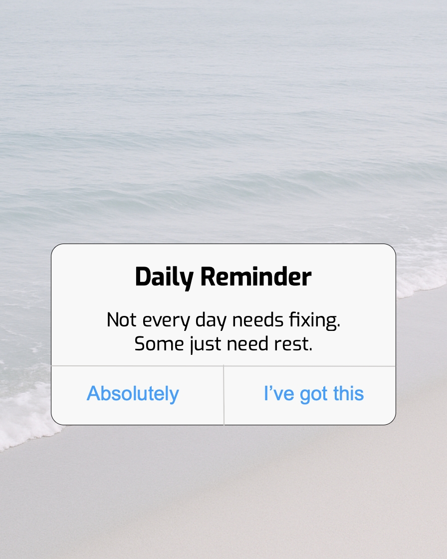 Calm Beach Daily Reminder Notification for Peaceful Living Instagram Post