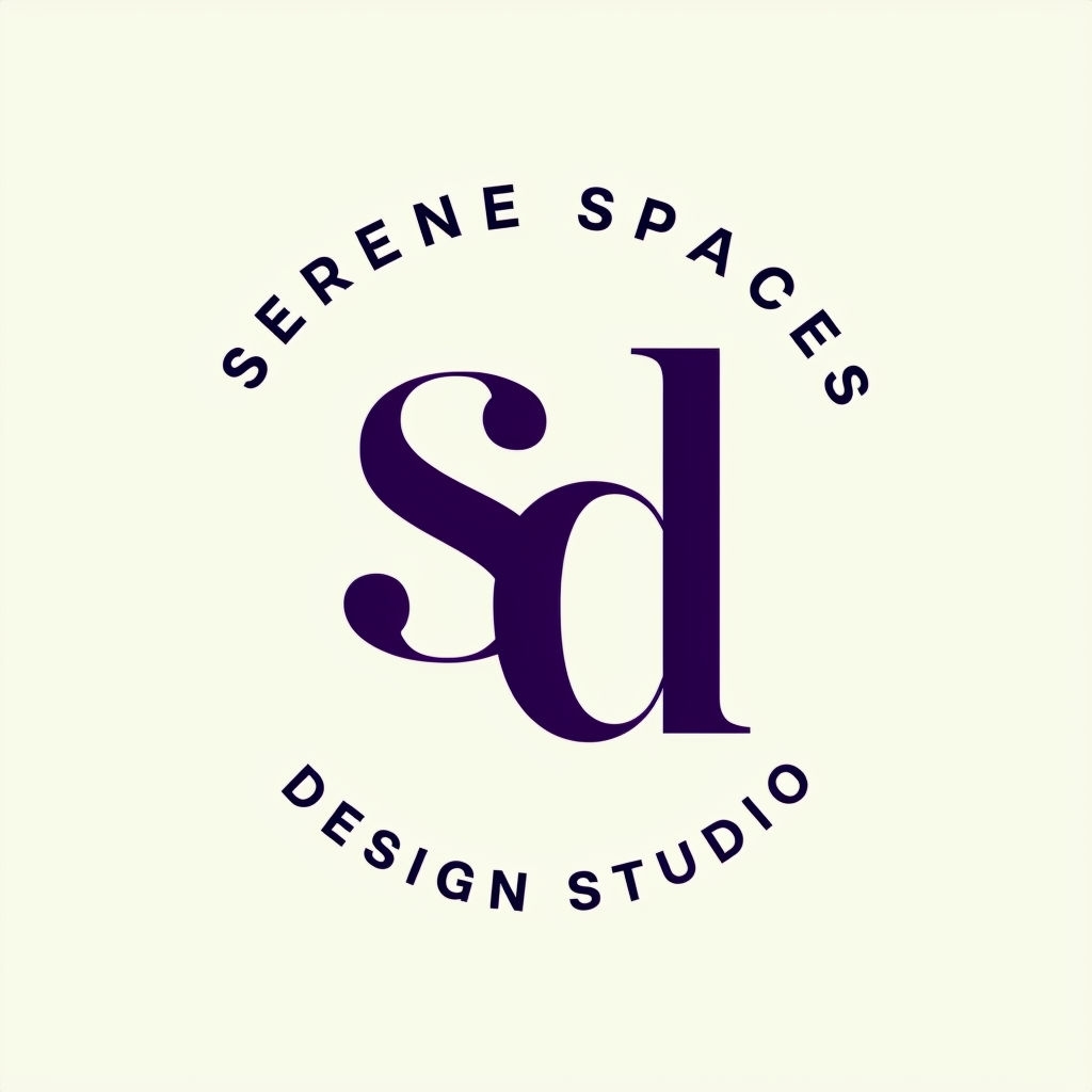 Elegant Minimalist Serene Spaces Design Studio Logo