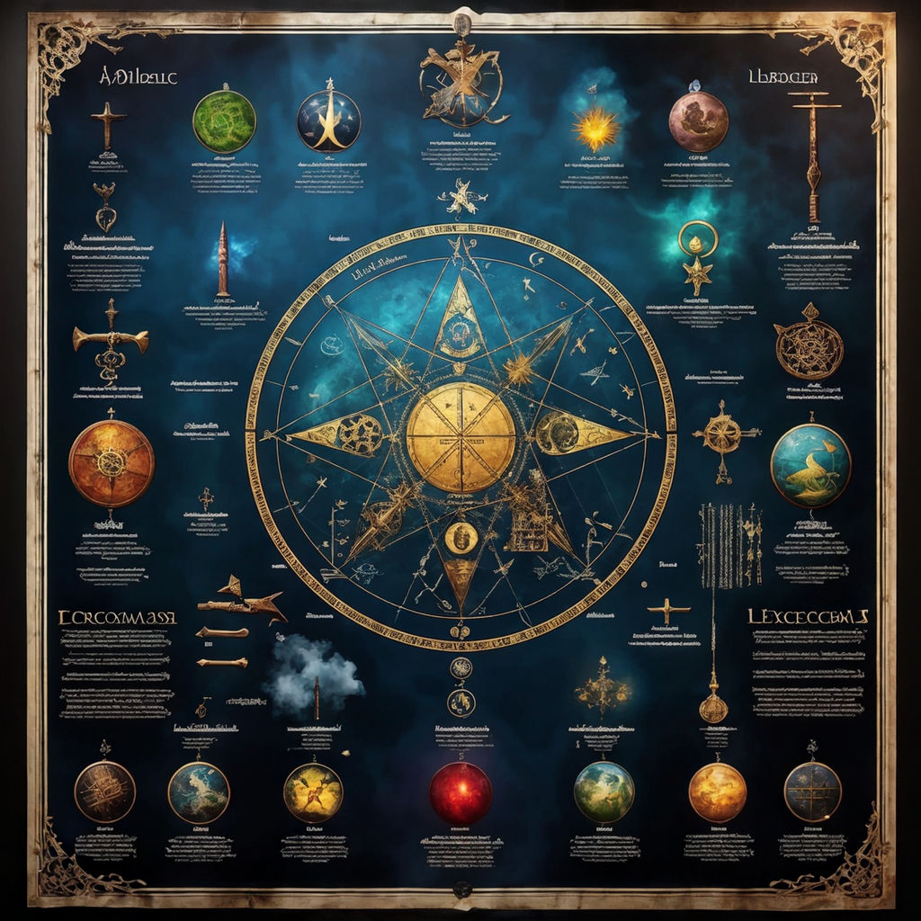 Fantasy wall chart with magical and alchemical symbols by Rob - Playground