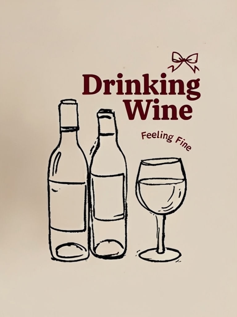 Minimalist Wine Bottles and Glass Line Drawing Poster