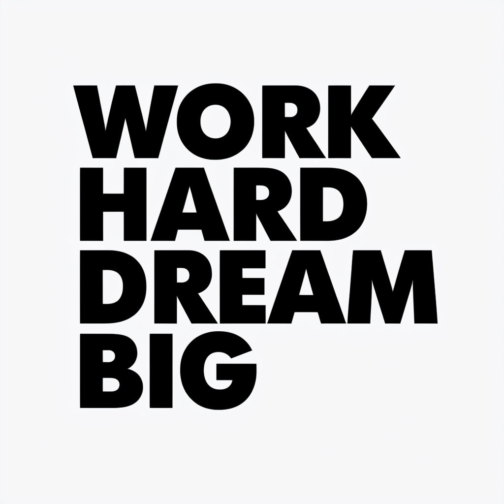 Motivational Black and White Work Hard Dream Big Poster Mug