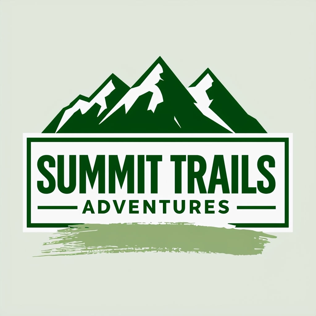 Minimalist Forest Green Summit Trails Logo Design