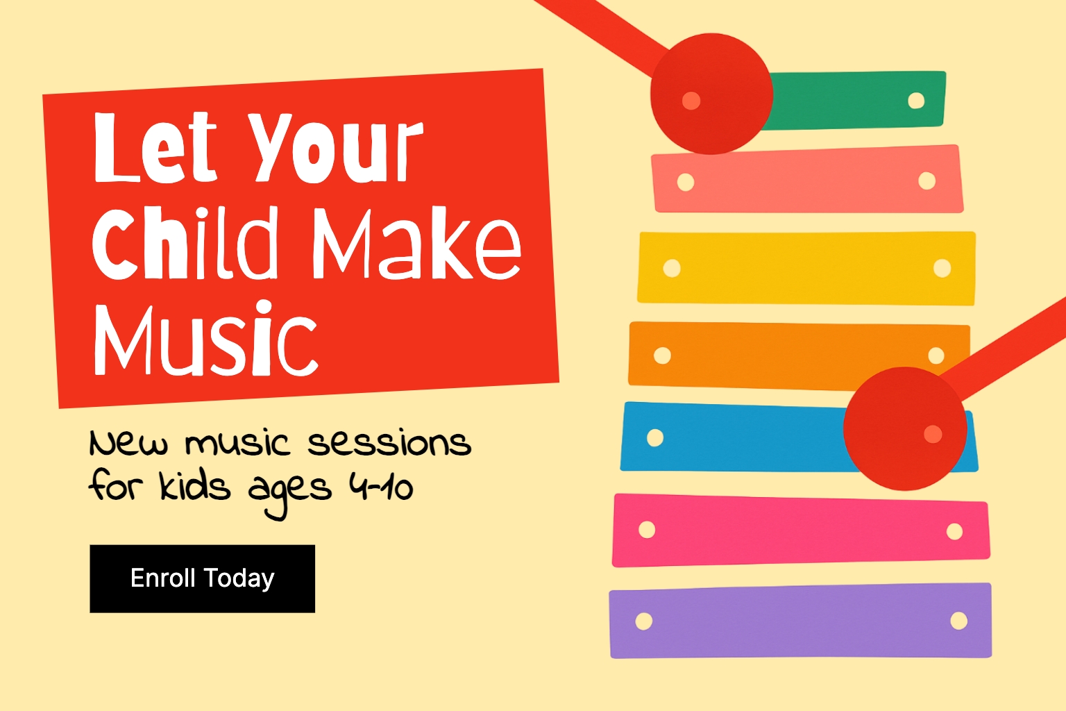 Playful Children's Music Session Advertisement Banner