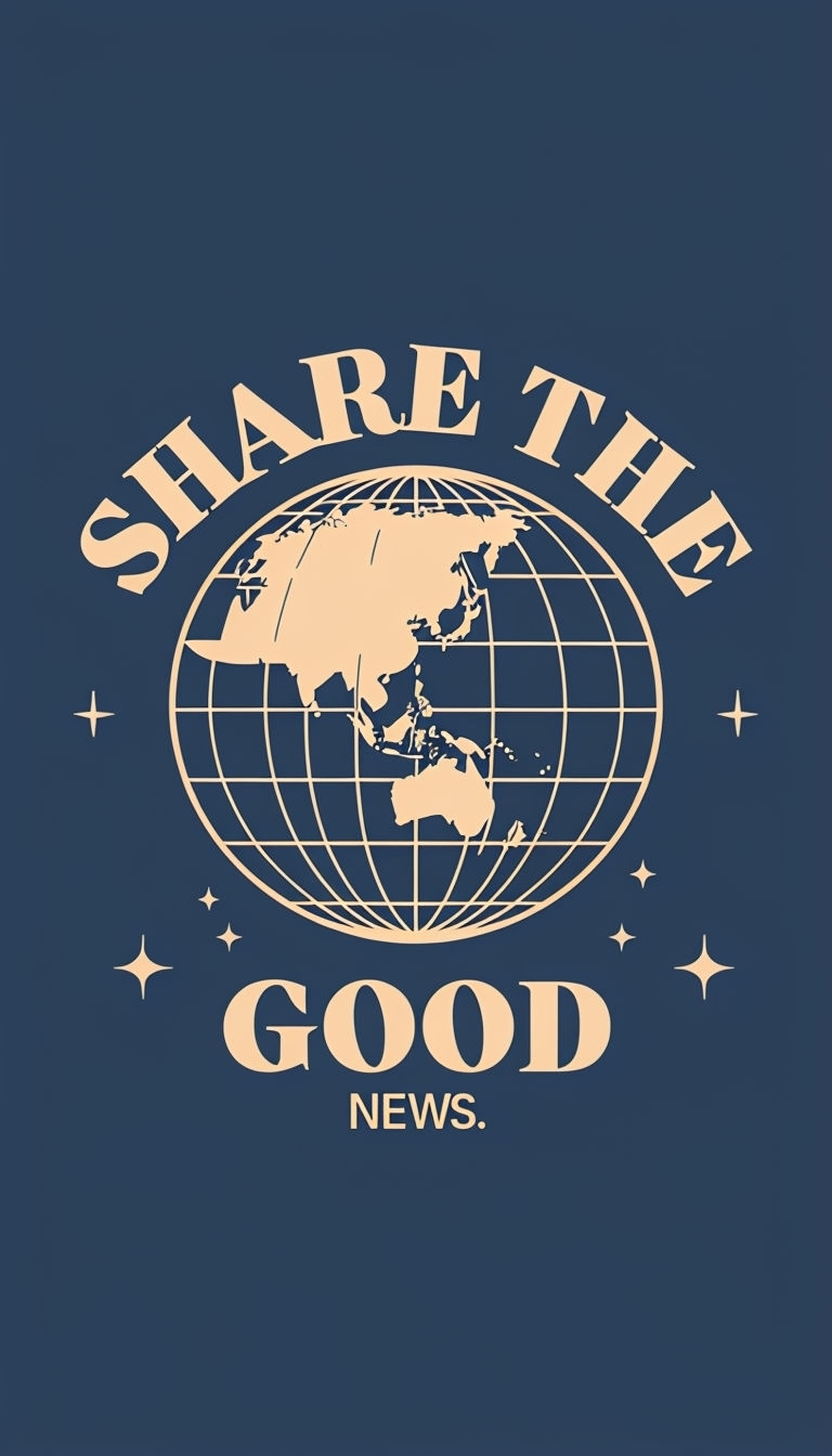 Share the Good News Globe Illustration T-Shirt