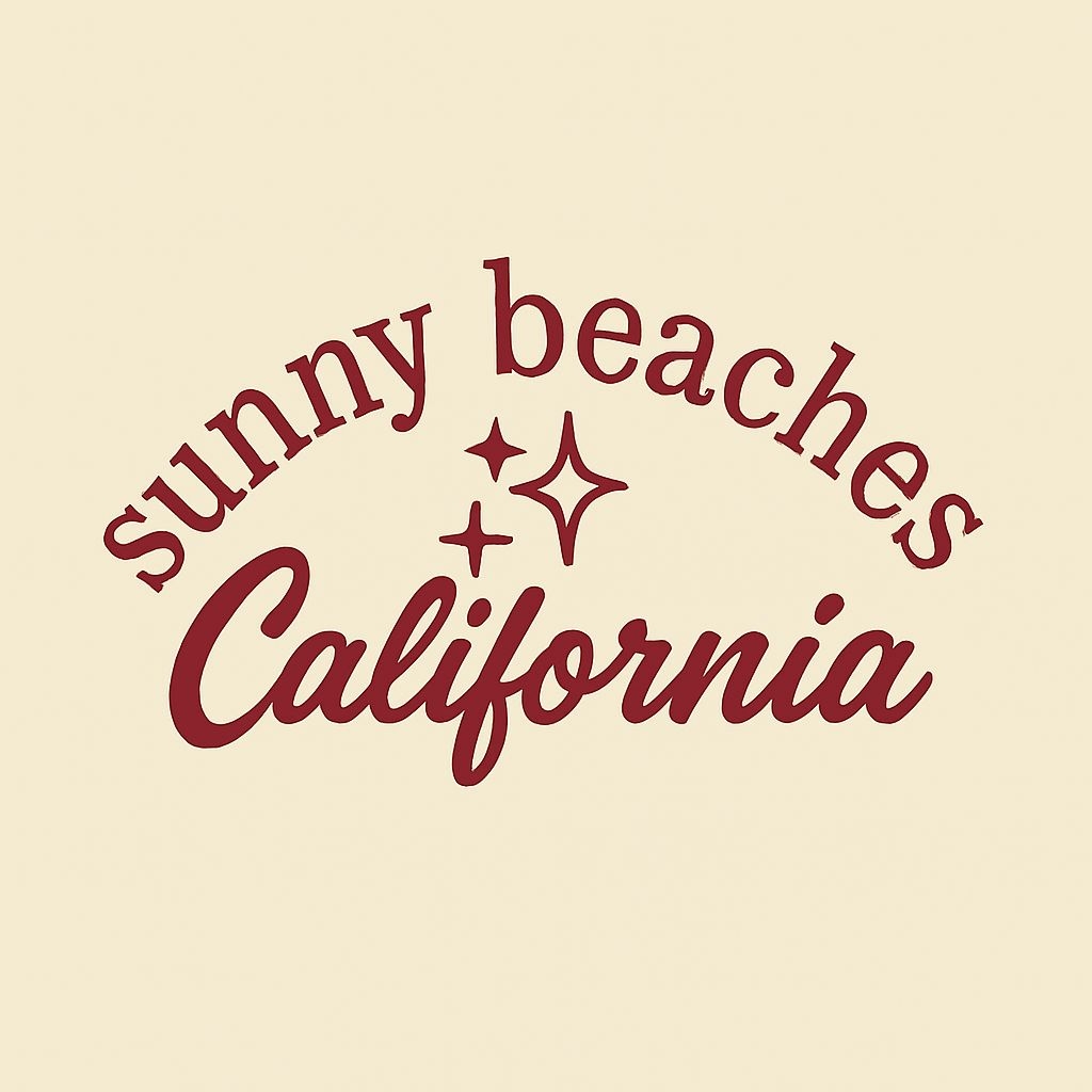 Sunny Beaches California Minimalist Graphic T-Shirt