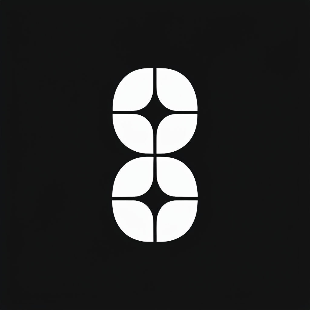 Minimalist Black and White Geometric Symbol Logo