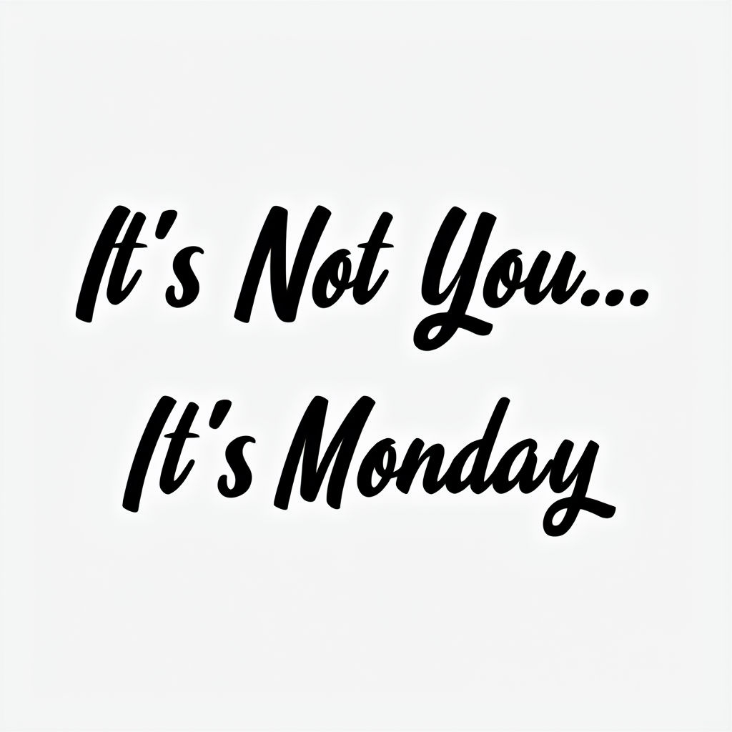 It's Not You... It's Monday Humorous Quote Poster