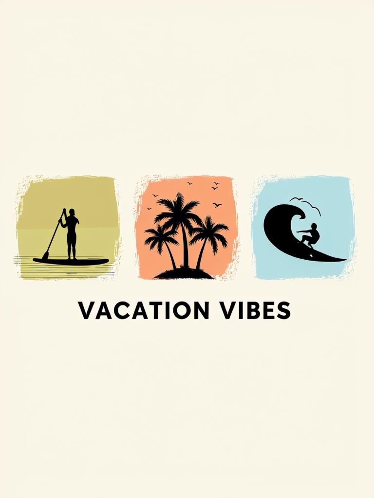 Tropical Vacation Vibes Minimalist Beach T-Shirt