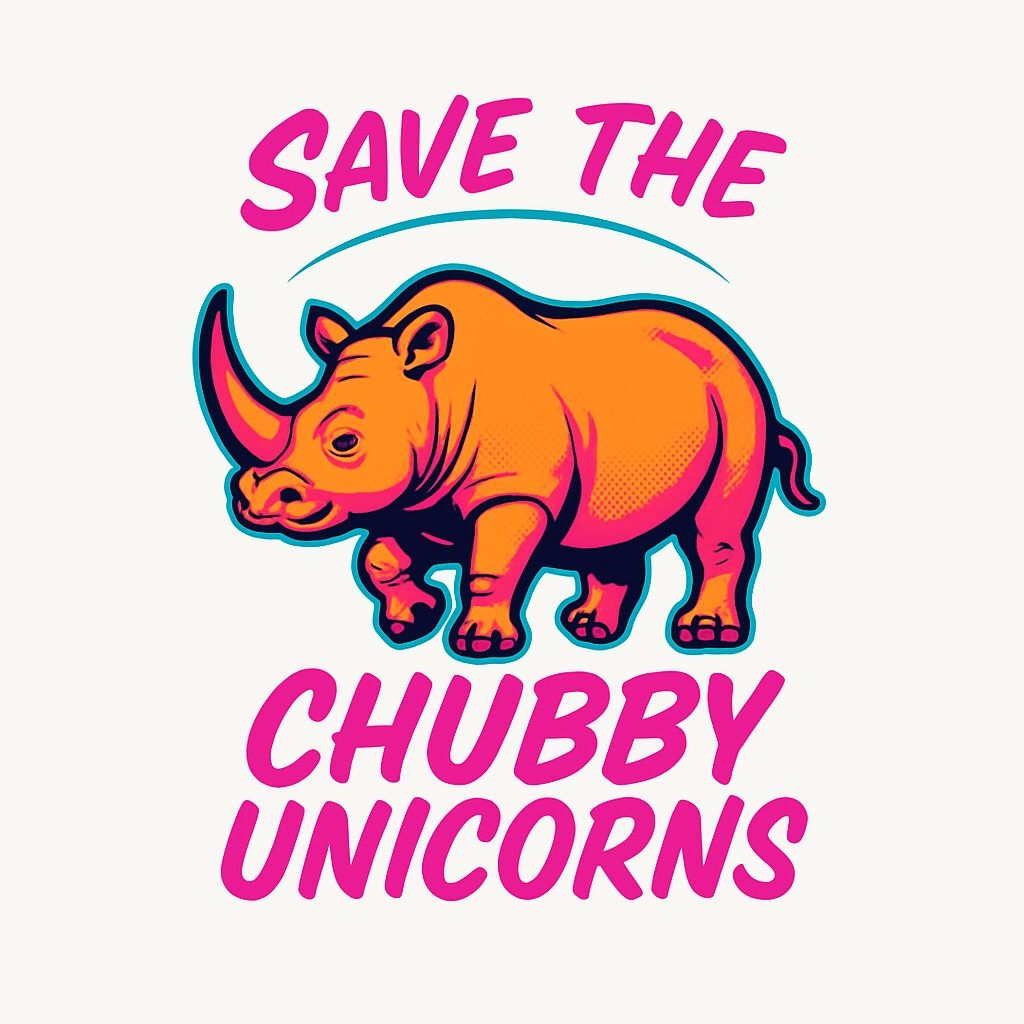 Vibrant Cartoon Chubby Orange Unicorn Save the Chubby Unicorns Sticker