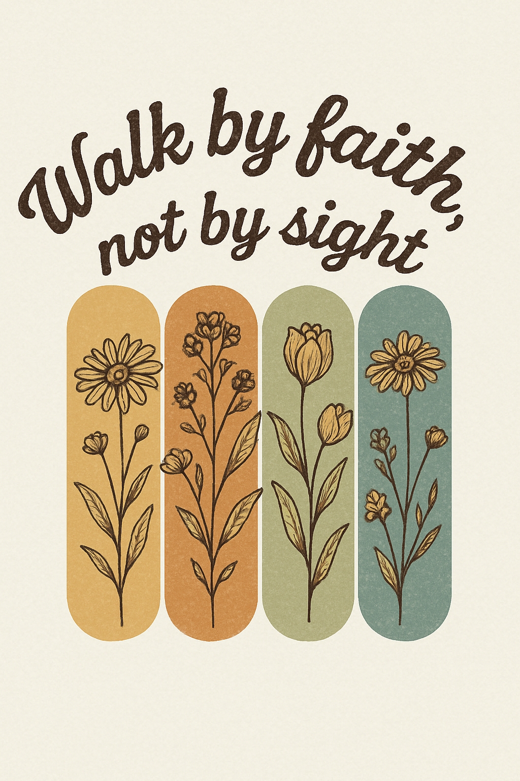 Vintage Floral Walk by Faith Inspirational T-Shirt