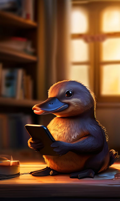 Digital painting of a platypus with intense focus in its eye... by 굥굥 ...