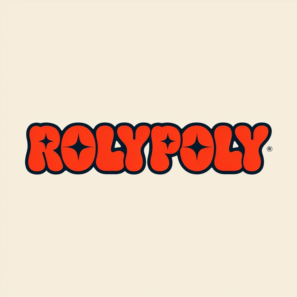 Modern Playful ROLYPOLY Logo with Star Shapes Design