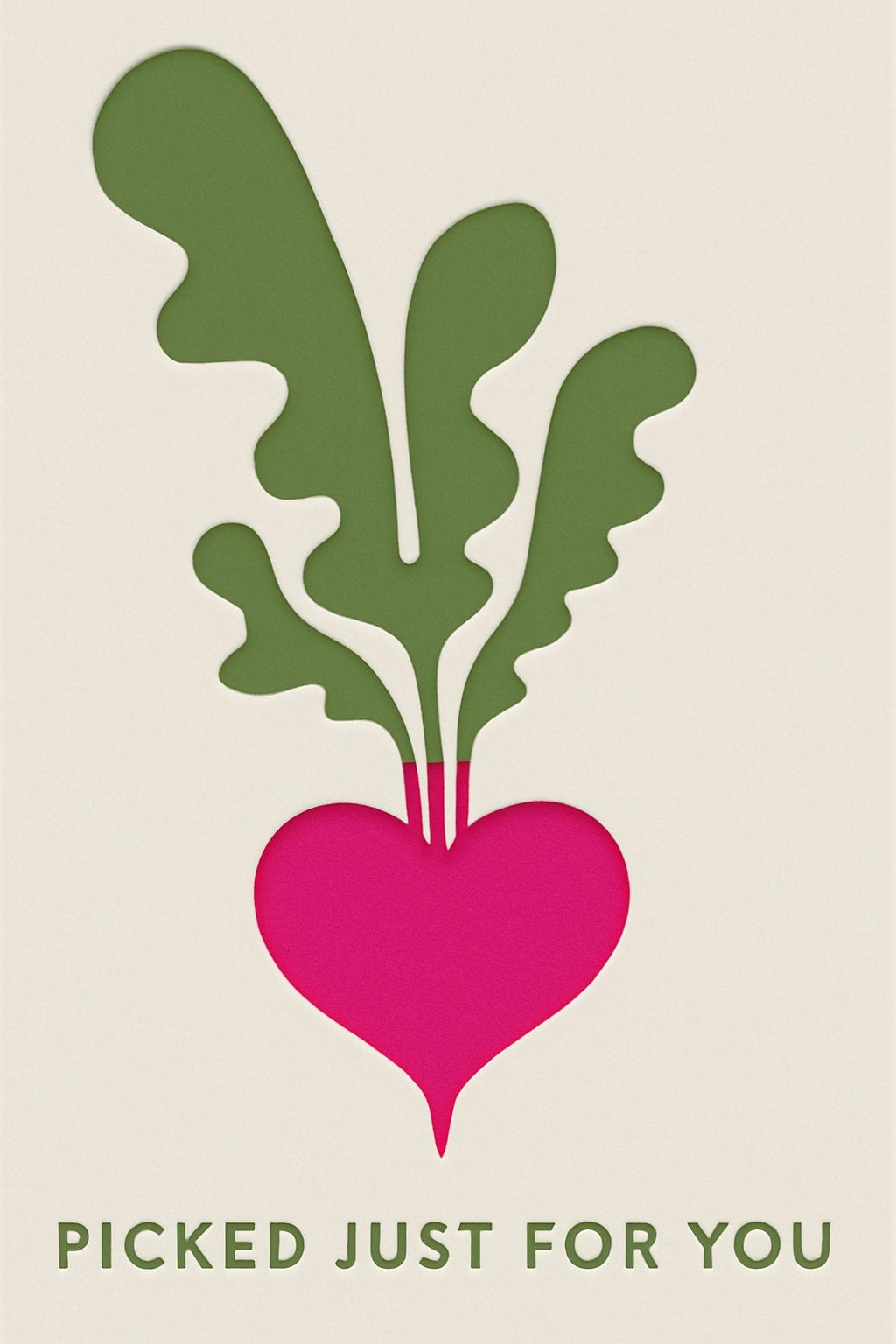 Vibrant Minimalist Beet Illustration with Heart-Shaped Root Poster