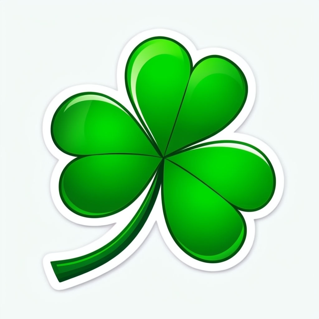 Vibrant Cartoon Shamrock Design Sticker for St. Patrick's Day