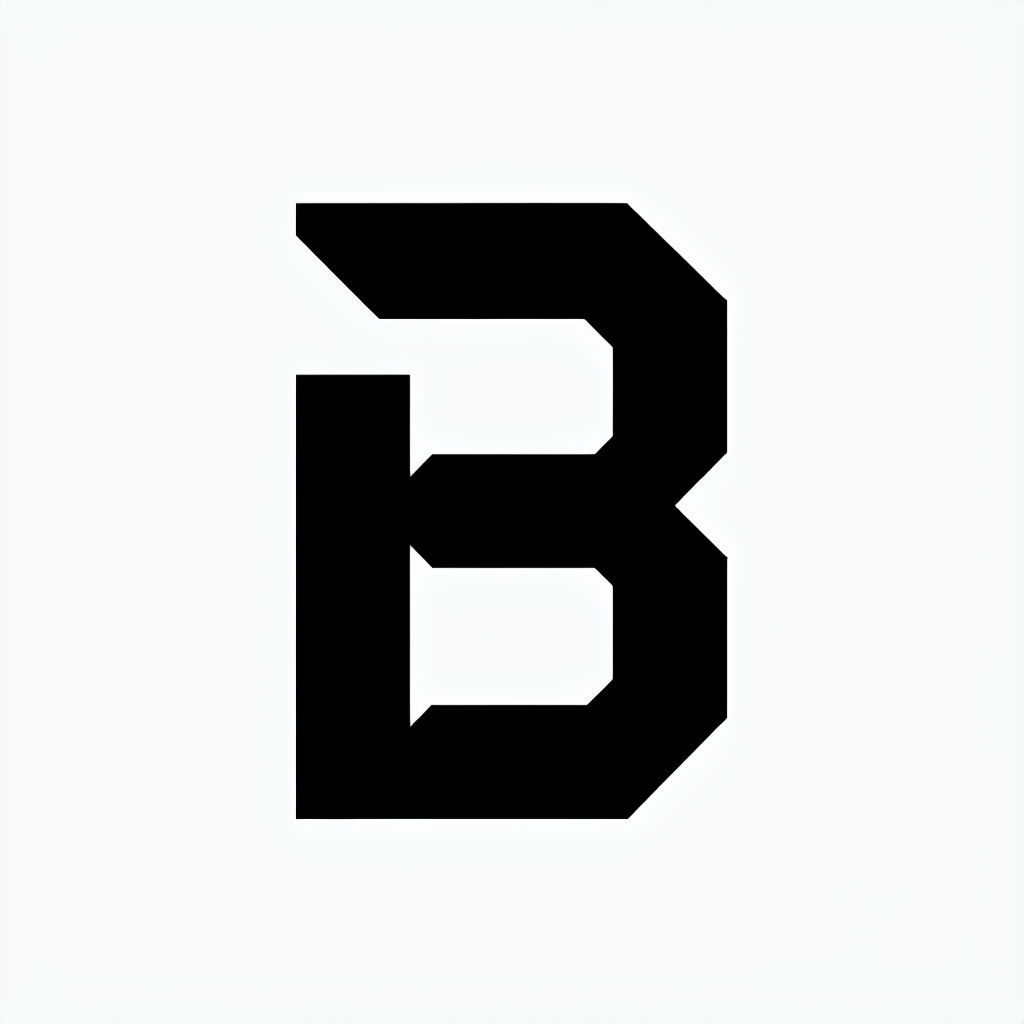 Bold Minimalist Black Letter B Design Logo