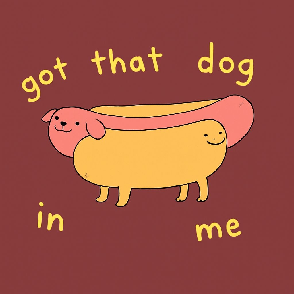 Playful Hotdog Dog Hybrid Cartoon T-Shirt
