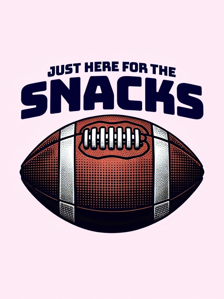 Just Here for the Snacks Football Graphic T-Shirt