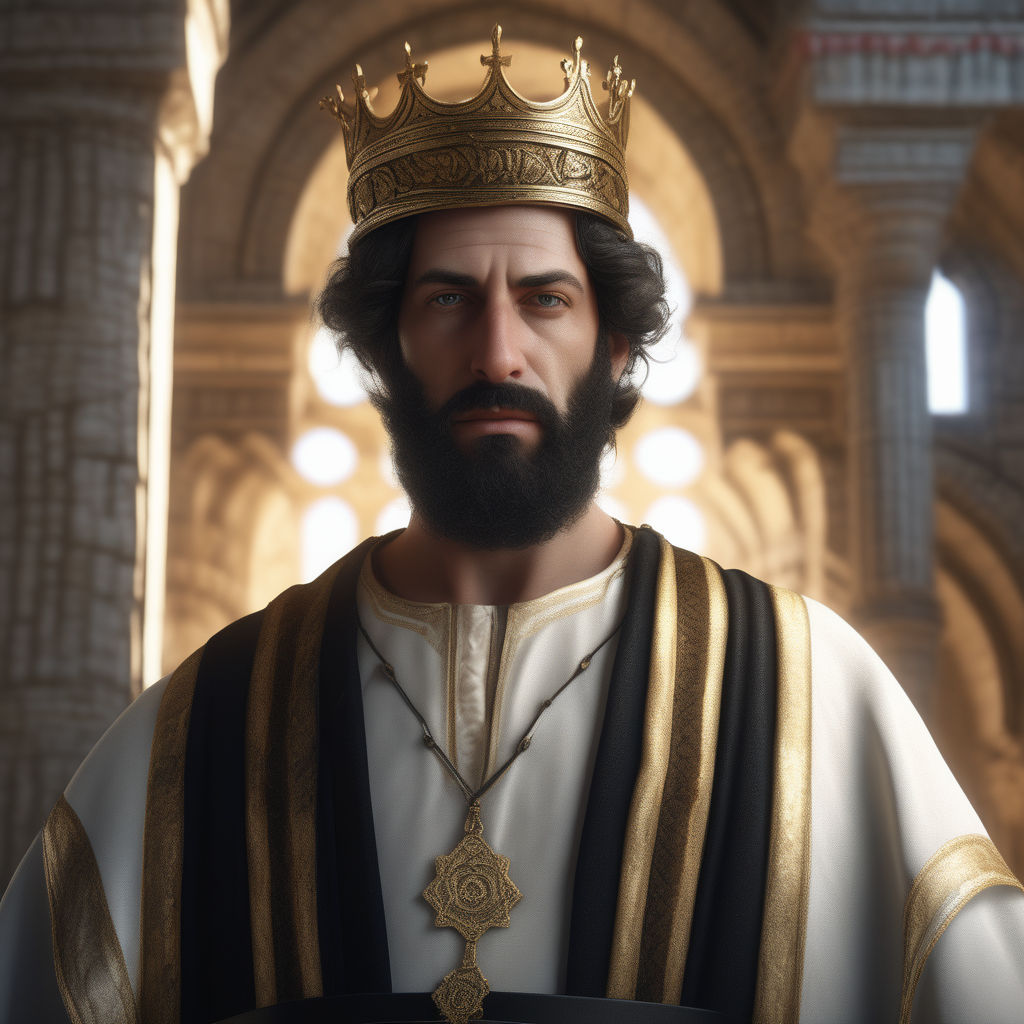 Draw a beautiful photorealistic portrait of a jewish king by Ricardo ...