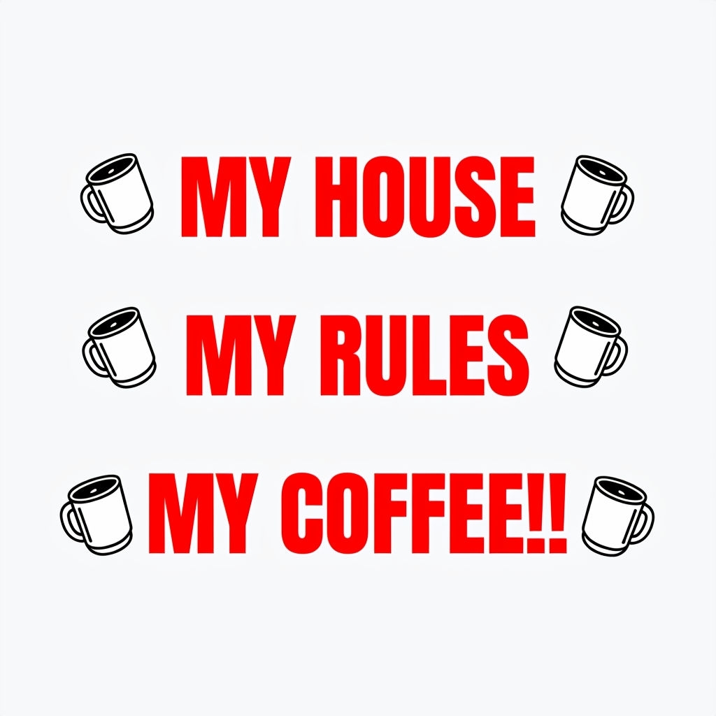 My House My Rules My Coffee Minimalist Mug Design