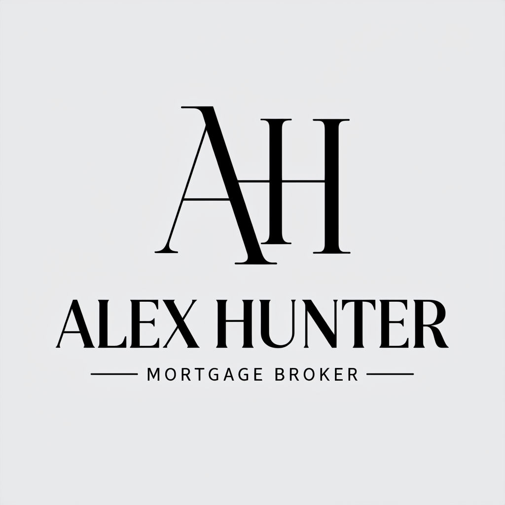 Minimalist AH Initials Logo for ALEX HUNTER Mortgage Broker Logo