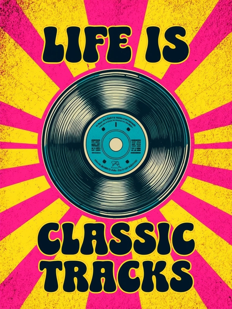 Vibrant Retro Vinyl Record Life Is Classic Tracks T-Shirt