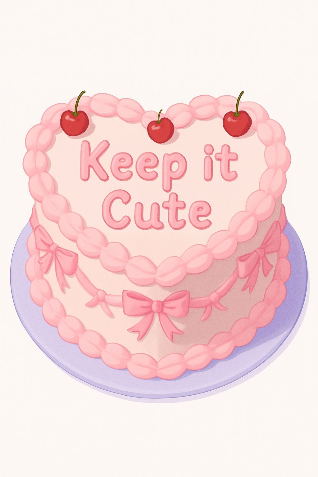 Whimsical Heart-Shaped Cake Illustration for Sweet Invitations Cards & Invites