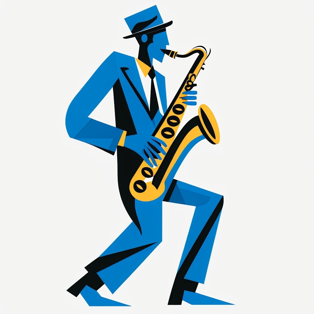 Dynamic Abstract Saxophone Player Illustration T-Shirt