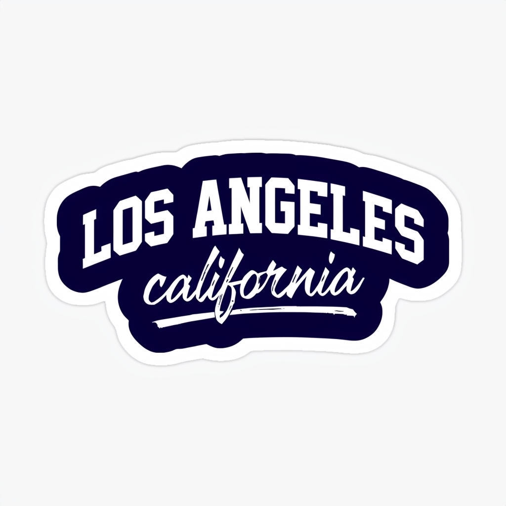 Bold Los Angeles California Collegiate Text Sticker