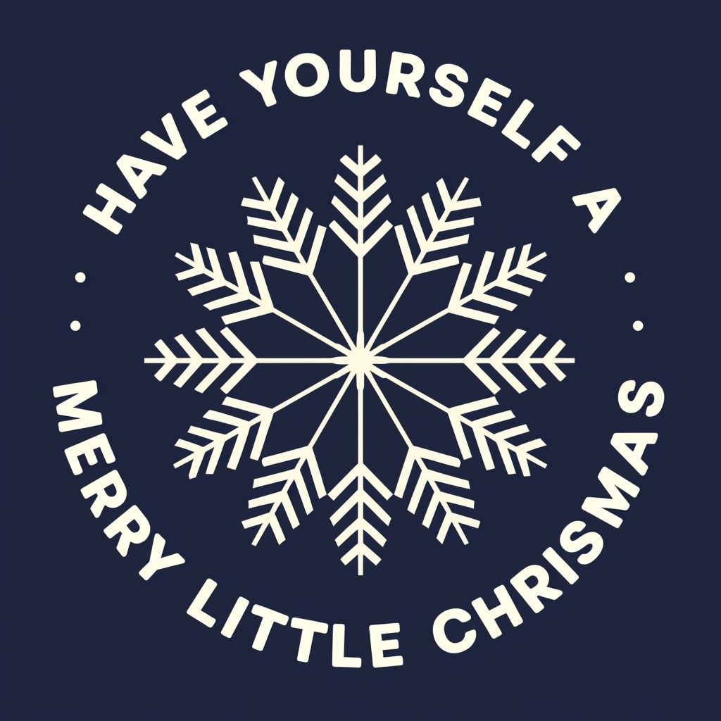 Minimalist Merry Little Christmas Snowflake T-Shirt