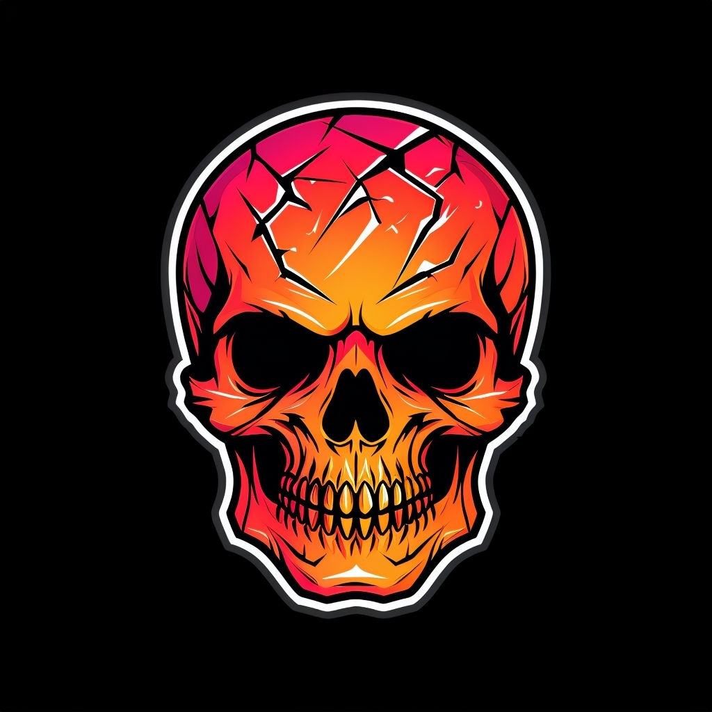 Vibrant Skull Illustration with Gradient Colors T-shirt