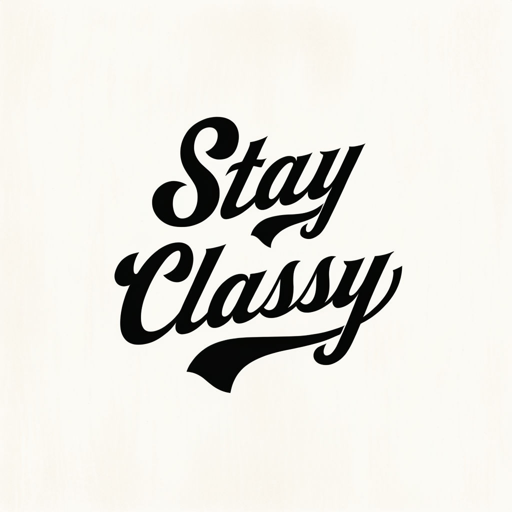 Stay Classy Elegant Cursive Typography T-Shirt