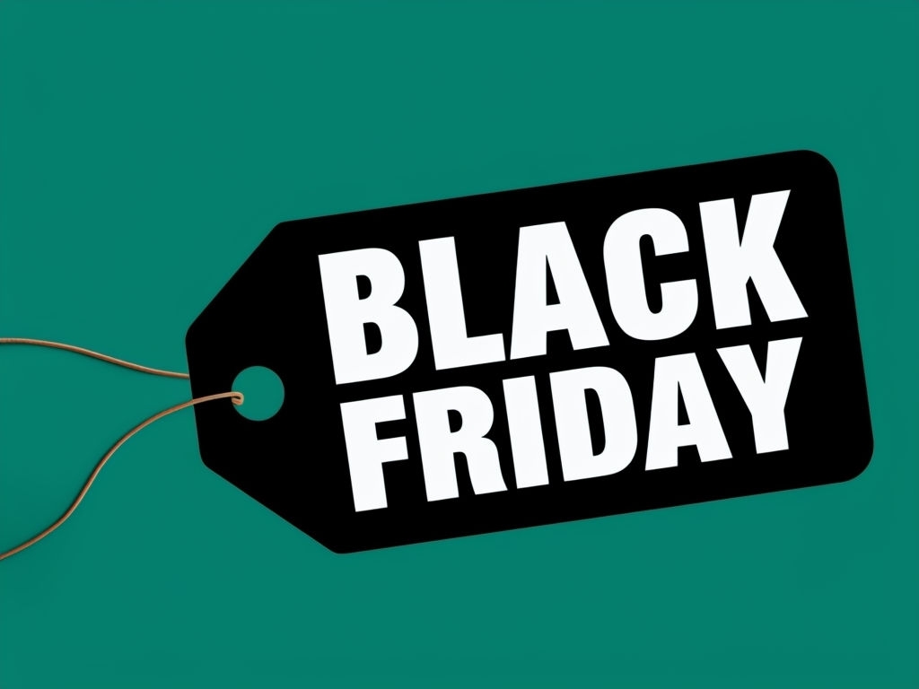 Minimalist Black Friday Price Tag Graphic for Promotion Mockup