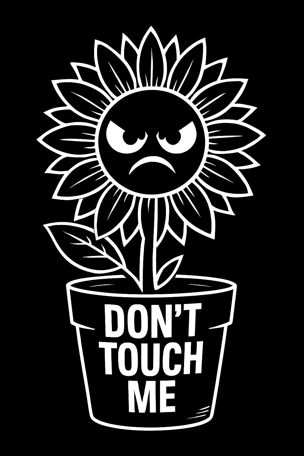Angry Sunflower Don't Touch Me Graphic T-Shirt